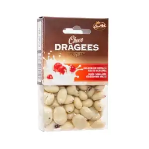 Fehér csokoládé drazsé áfonyával Choco Pack 100 g, 14 doboz/doboz, nagyker Supreva