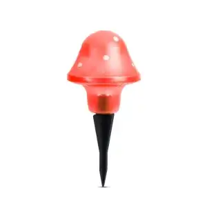 Lampa solara ciuperca LED rosu 11 cm, en gros