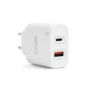 Adaptor de retea USB + Type-C PD20W cu incarcare rapida - alb, angro