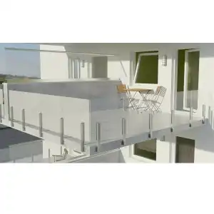 Pre-drilled glass panel for railing, 90x100x1 cm, wholesale Supreva