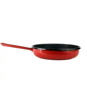 Non-stick enameled pan with tail 18 cm red diameter, product code P43T/18, wholesale Supreva