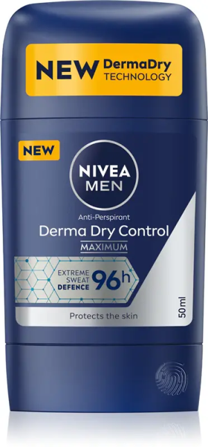 NIVEA DEO STICK 50ML MEN BLACK&WHITE DERMA DRY, hurt