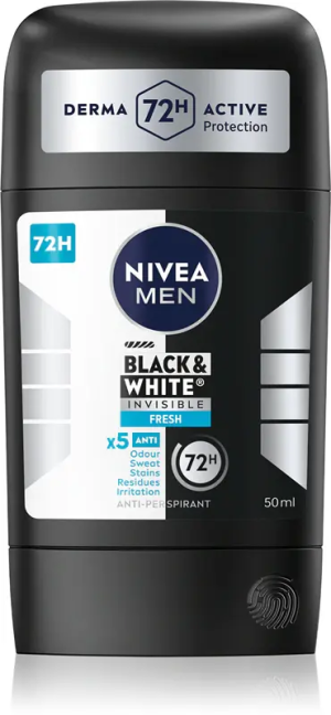 NIVEA DEO STICK 50ML MEN BLACK&WHITE COLL KICK, hurt