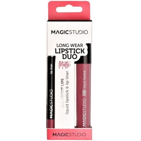 Set Perfect Lips matte liquid lipstick and contour pencil, No. 2 Purple, Magic Studio